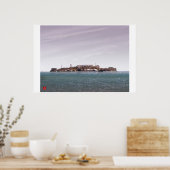 San Francisco-Alcatraz Island Digital Waterverf Poster (Keuken)