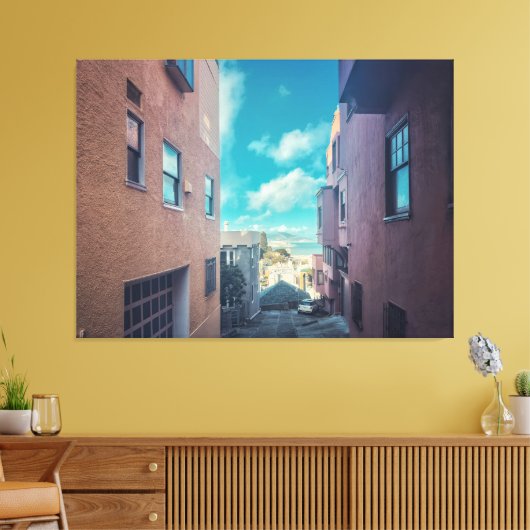 San Francisco Alleyway Canvas Afdruk (Insitu (Woonkamer))