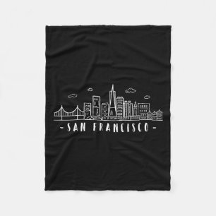 San Francisco Amerika Kalifornien Skyline Golden-G Fleece Deken