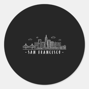 San Francisco Amerika Kalifornien Skyline Golden-G Ronde Sticker