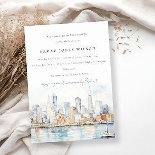 San Francisco Aquarel Landschap Baby Shower Kaart