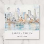 San Francisco Aquarel Landschap Bruiloft Bedankjes Labels (Voorkant)