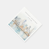 San Francisco Aquarel Landschap Bruiloft Servet (Hoek)