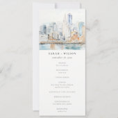 San Francisco Aquarel Landschap Trouwprogramma Kaart (Voorkant)