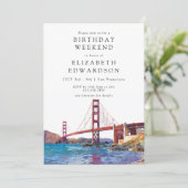San Francisco Aquarel Verjaardags Weekend Kaart (Staand voorkant)