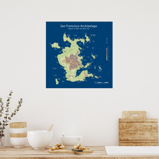 San Francisco Archipel, 200' zee 24' Poster (Keuken)