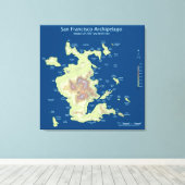 San Francisco Archipel, 200 'zee niveau stijging 3 Canvas Afdruk (Insitu (Houten vloer))