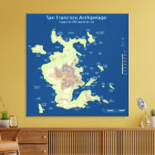 San Francisco Archipel, 200 'zee niveau stijging 3 Canvas Afdruk (Insitu (Woonkamer))