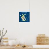 San Francisco Archipelago, 200' zee stijgt 12' Poster (Keuken)