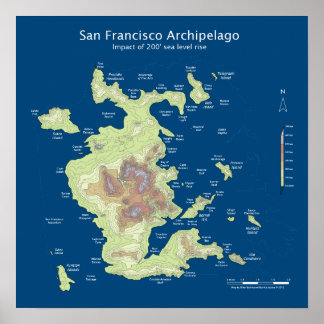 San Francisco Archipelago, 200' zee stijgt 16' Poster