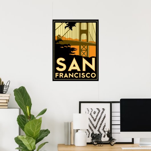 San Francisco Art Deco Poster (Thuiskantoor)