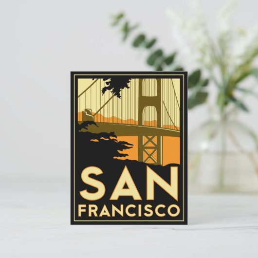 San Francisco Art Deco Poster Briefkaart (Staand voorkant)