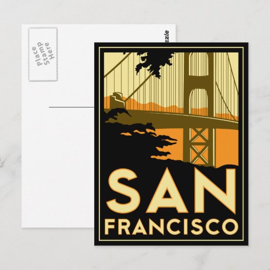 San Francisco Art Deco Poster Briefkaart (Voorkant / Achterkant)