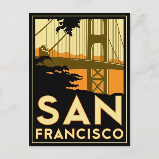 San Francisco Art Deco Poster Briefkaart (Voorkant)