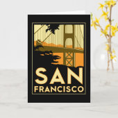 San Francisco Art Deco Travel Poster Kaart (Gele Bloem)