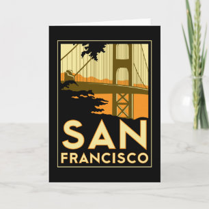 San Francisco Art Deco Travel Poster Kaart