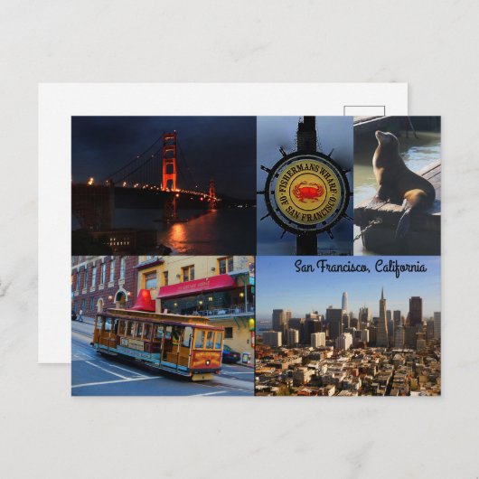 San Francisco Attractions #2 Briefkaart (Voorkant / Achterkant)