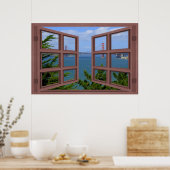 San Francisco Bay 6 Pane Open Window Poster (Keuken)