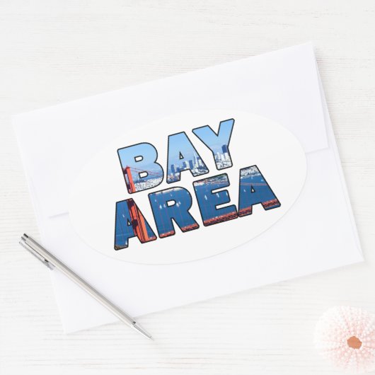 San Francisco Bay Area Ovale Sticker (Envelop)