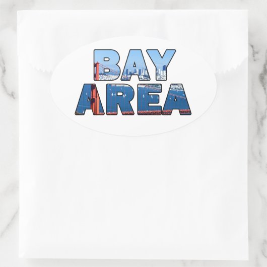 San Francisco Bay Area Ovale Sticker (Tas)