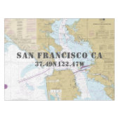 San Francisco Bay Authentic NOAA Nautische kaart Tafelkleed (Voorkant (Horizontaal))