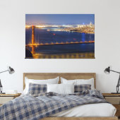 San Francisco Bay bij nacht Canvas Afdruk (Insitu (Slaapkamer))