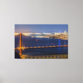 San Francisco Bay bij nacht Canvas Afdruk (Voorkant)