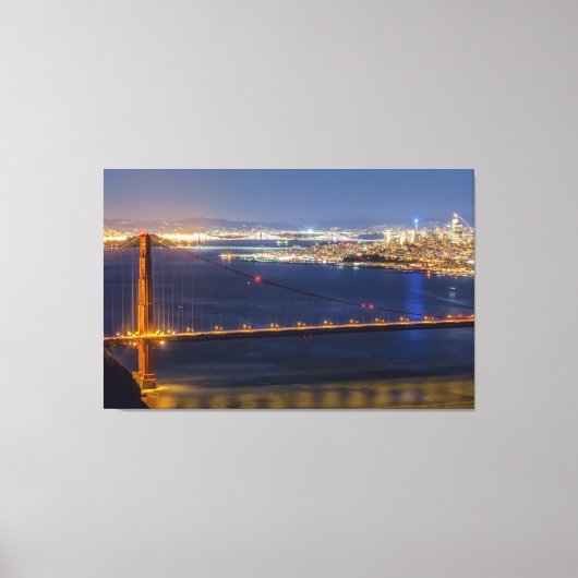 San Francisco Bay bij nacht Canvas Afdruk (Voorkant)