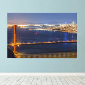 San Francisco Bay bij nacht Canvas Afdruk (Insitu (Houten vloer))