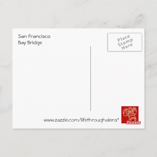 San Francisco Bay Bridge Briefkaart (Achterkant)