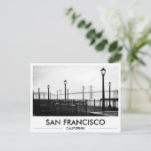 San Francisco Bay Bridge Embarcadero Zwart & Wit Briefkaart (Staand voorkant)