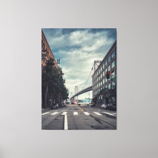 San Francisco Bay Bridge Uitzicht Canvas Afdruk (Voorkant)