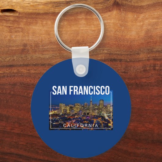 San Francisco Bay - Californisch stadsgezicht Sleutelhanger (Achterkant)