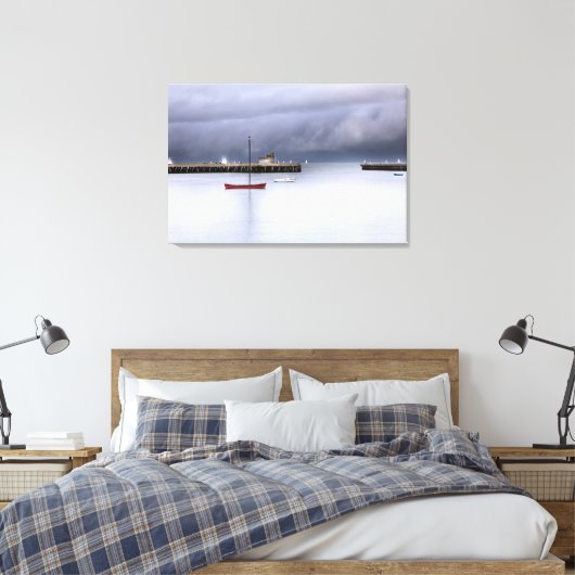 San Francisco Bay en Boat Canvas Afdruk (Insitu (Slaapkamer))