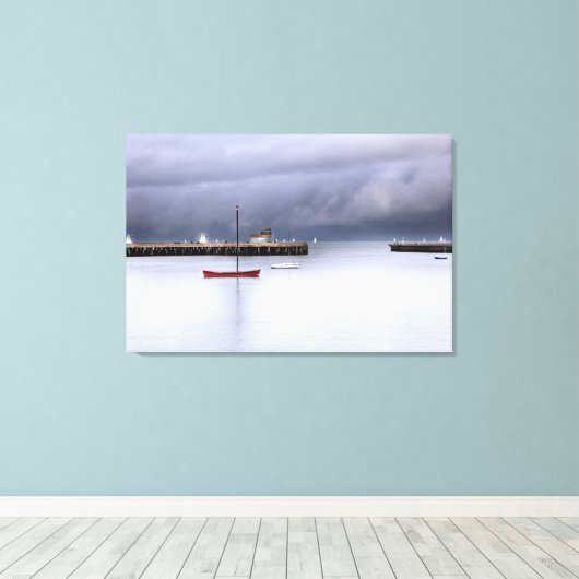 San Francisco Bay en Boat Canvas Afdruk (Insitu (Houten vloer))