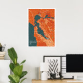 San Francisco Bay Map Poster (Thuiskantoor)