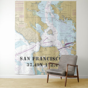 San Francisco Bay / Marin County CA Nautical Chart Wandkleed