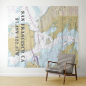 San Francisco Bay / Marin County CA Nautische kaar Wandkleed (In Situ (horizontaal))