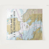 San Francisco Bay / Marin County CA Nautische kaar Wandkleed (Voorkant (horizontaal))