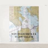 San Francisco Bay / Marin County CA Nautische kaar Wandkleed (Voorkant)