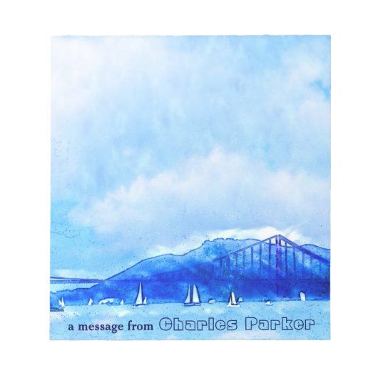 San Francisco Bay Monogrammed Notepad Notitieblok (Voorkant)