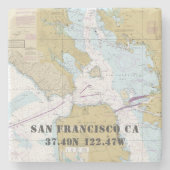 🧭 San Francisco Bay Nautical Chart Stenen Onderzetter (Voorkant)