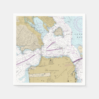 San Francisco Bay Nautische Kaart Servet