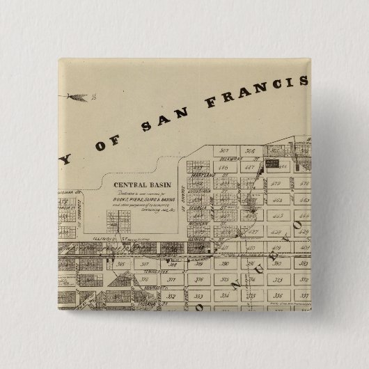 San Francisco Bay Salt Marsh Vierkante Button 5,1 Cm (Voorkant)