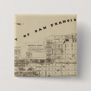 San Francisco Bay Salt Marsh Vierkante Button 5,1 Cm