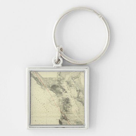 San Francisco Bay toont San Andreas Rift Sleutelhanger (Voorkant)