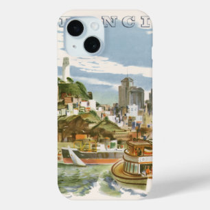  San Francisco Bay Travel Poster Ferryboat iPhone 15 Case