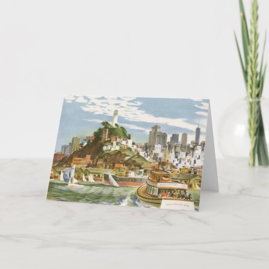  San Francisco Bay Travel Poster Ferryboat Kaart (Voorkant)