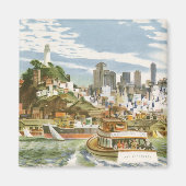  San Francisco Bay Travel Poster Ferryboat Magneet (Voorkant)