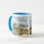  San Francisco Bay Travel Poster Ferryboat Mok (Voorkant links)